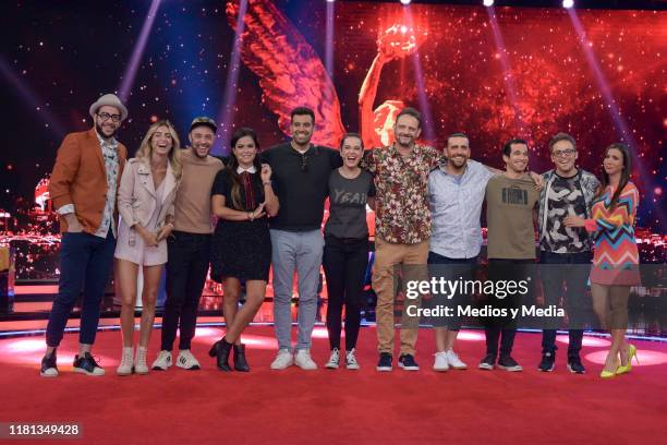 Cast members poses for photos during 'Me Caigo de Risa' New Season Presentation at Televisa San Angel on October 14, 2019 in Mexico City, Mexico.