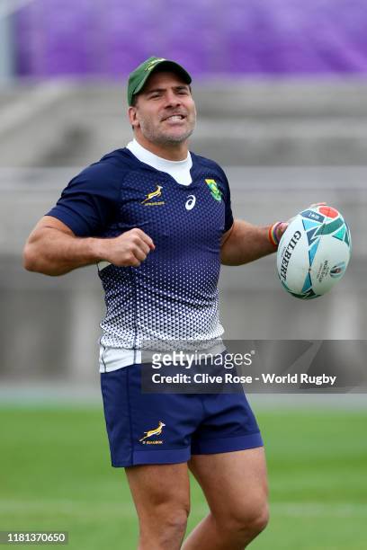 Schalk Brits of South Africa looks on during a South Africa training session at Fuchu Asahi Football Park on October 16, 2019 in Fuchu, Tokyo, Japan.