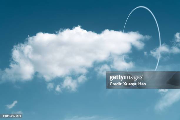 white circle glowing around the clouds - surreal clouds stock pictures, royalty-free photos & images