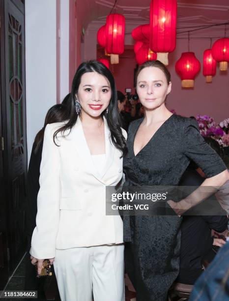 Fashion investor/Yu Holdings CEO Wendy Yu and designer Stella McCartney attend Mytheresa x Stella McCartney launch event on October 14, 2019 in...