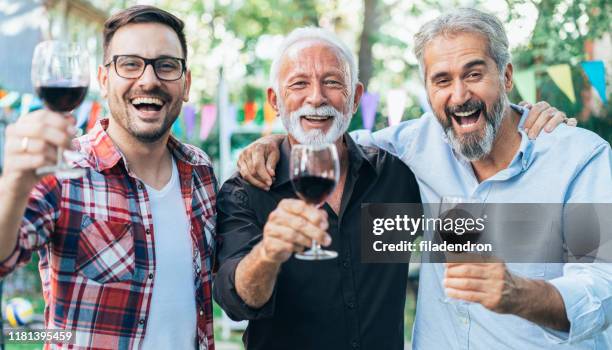 cheers! - men drinking wine stock pictures, royalty-free photos & images