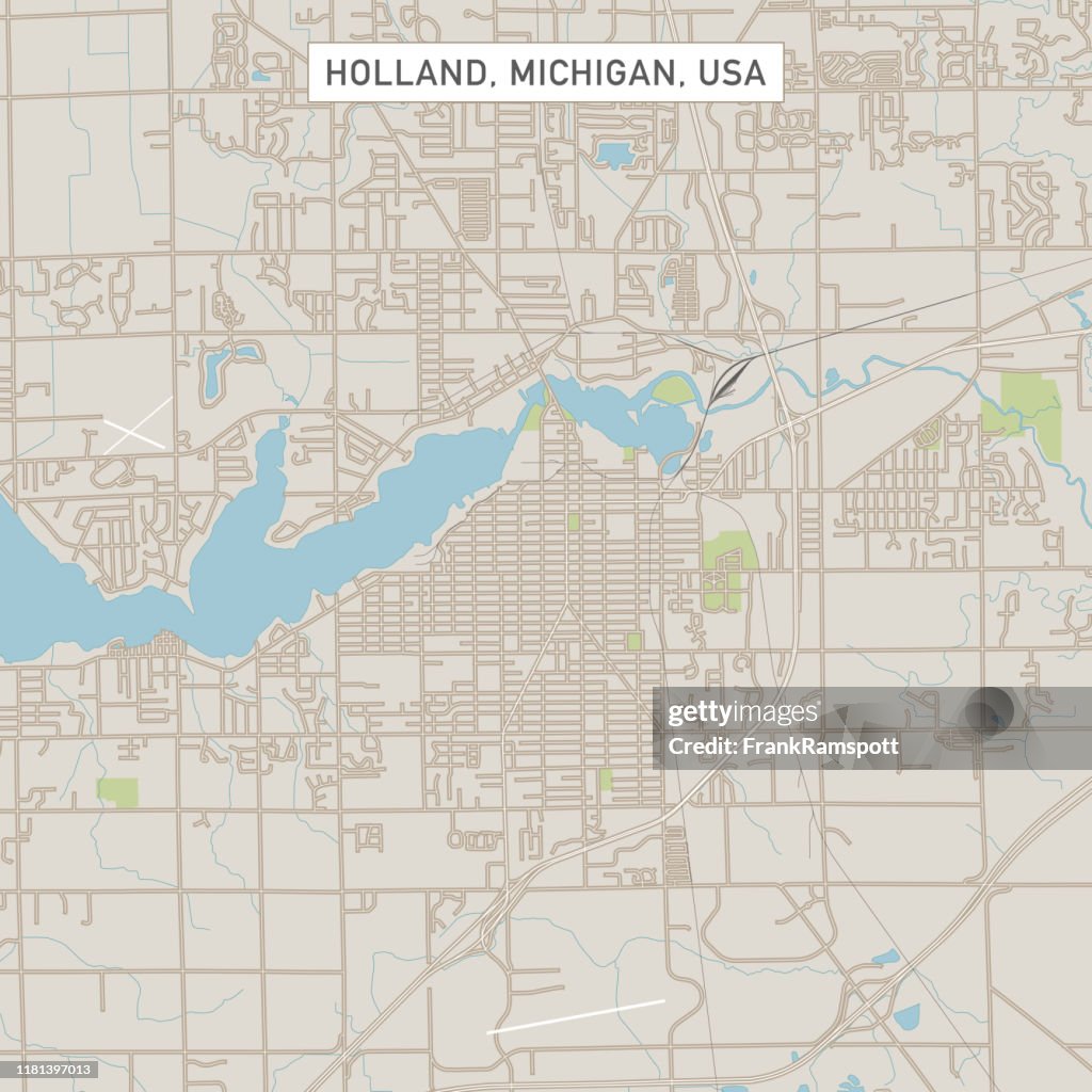 Holland Michigan US City Street Map