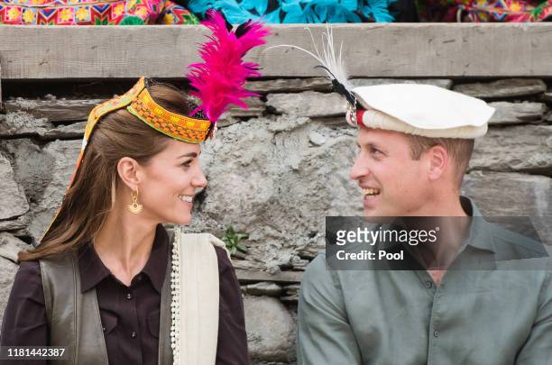 Prince William, Duke of Cambridge and Catherine, Duchess of Cambridge visit a settlement of the Kalash people, to learn more about their culture and...
