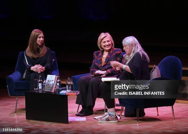 Hillary Rodham Clinton and Chelsea Clinton discuss The Book of Gutsy Women with British historian Mary Beard at Southbank Centre's Royal Festival...