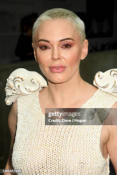 Rose McGowan attends the Q Awards 2019 at The Roundhouse on October 16, 2019 in London, England.