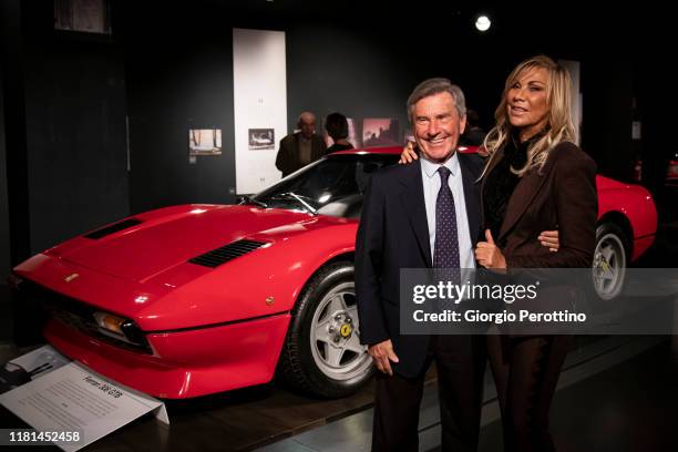 Leonardo Fioravanti and Claudia Peroni attend the opening of the photo exhibition by photographer Giorgio Bellia at Museo Nazionale dell'Automobile...