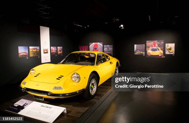 The exhibition room is seen during the opening of Giorgio Bellia's photo exhibition at Museo Nazionale dell'Automobile on October 15, 2019 in Turin,...