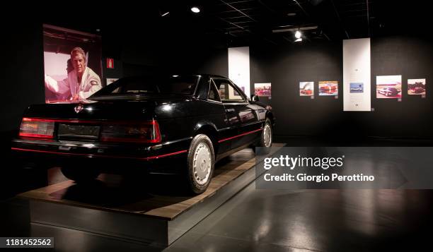 The exhibition room is seen during the opening of Giorgio Bellia's photo exhibition at Museo Nazionale dell'Automobile on October 15, 2019 in Turin,...