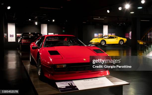 The exhibition room is seen during the opening of Giorgio Bellia's photo exhibition at Museo Nazionale dell'Automobile on October 15, 2019 in Turin,...