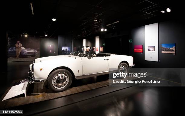 The exhibition room is seen during the opening of Giorgio Bellia's photo exhibition at Museo Nazionale dell'Automobile on October 15, 2019 in Turin,...