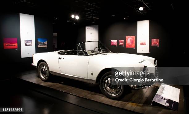 The exhibition room is seen during the opening of Giorgio Bellia's photo exhibition at Museo Nazionale dell'Automobile on October 15, 2019 in Turin,...