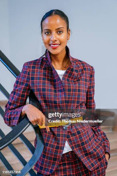 Sara Nuru attends the s.Oliver store opening on October 16, 2019 in Stuttgart, Germany.