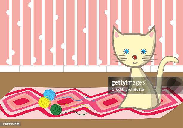 home cat - carpet background stock illustrations