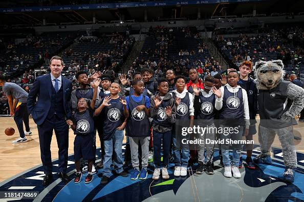 Timberland Jr. Wolves The Minnesota Timberwolves 2019-20 Jr. Pack pose for a photo before ...