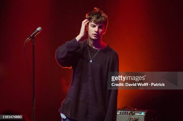 Grian Chatten from Fontaines D.C. Performs at Le Bataclan on November 10, 2019 in Paris, France.