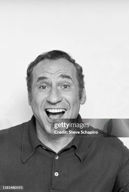 Portrait of American film director, actor, and comedian Mel Brooks, Los Angeles, California, 1974.