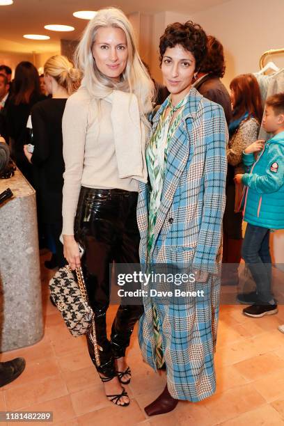 Sarah Harris and Yasmin Sewell attend the Forte Forte store launch on October 16, 2019 in London, England.