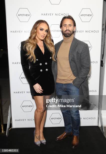 Tamara Ecclestone and Jay Rutland attend the launch of Apothem at Harvey Nichols on October 16, 2019 in London, England.