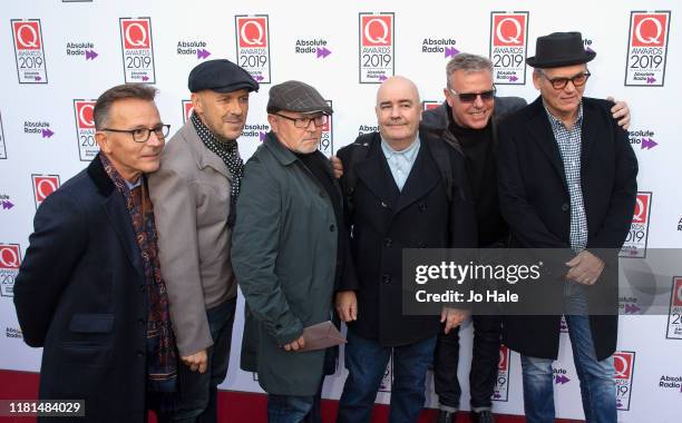 Dan Woodgate, Lee Thompson, Chris Foreman, Graham McPherson aka Suggs, Mike Barson and Chas Smash of Madness attend the Q Awards 2019 at The...