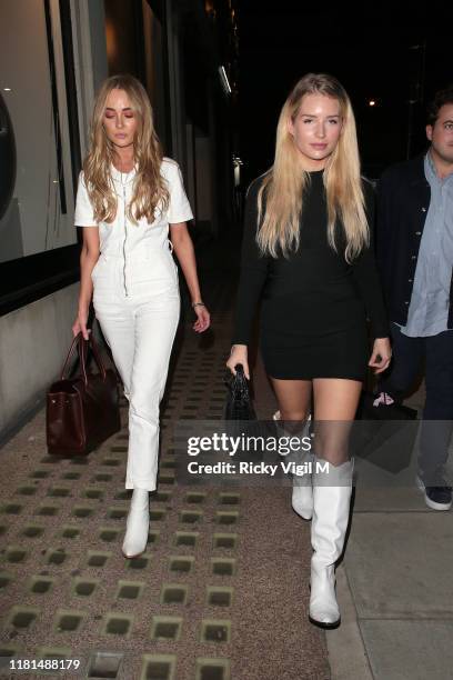 Nicola Hughes and Lottie Moss seen attending Apothem x Harvey Nichols - launch party on October 16, 2019 in London, England.