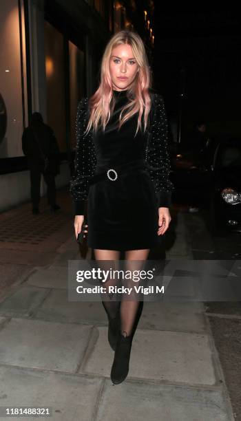 Lady Mary Charteris seen attending Apothem x Harvey Nichols - launch party on October 16, 2019 in London, England.