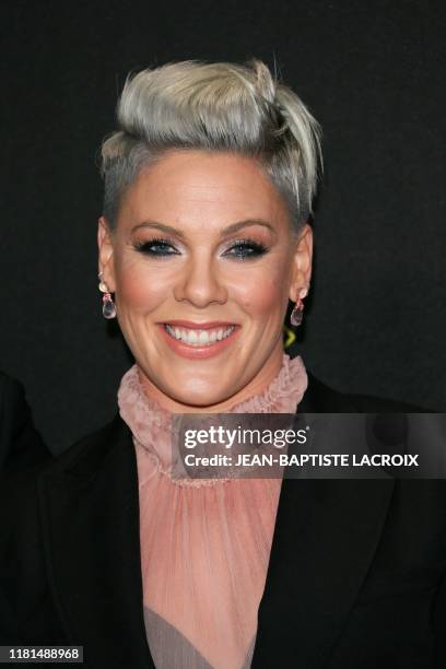 Singer/songwriter Pink arrives for the 45th annual E! People's Choice Awards at Barker Hangar in Santa Monica, California, on November 10, 2019.