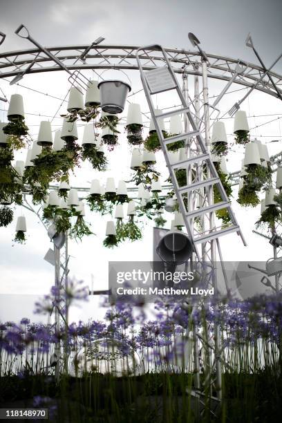 The "Excuse Me While I Kiss the Sky" garden conceptual garden at the 2011 Hampton Court Palace Flower Show on July 4, 2011 in London, England. The...