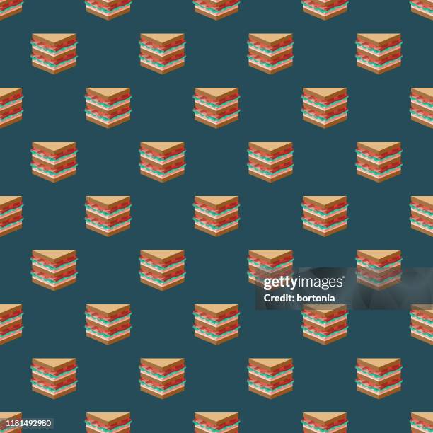 stockillustraties, clipart, cartoons en iconen met club sandwich patroon - club sandwich