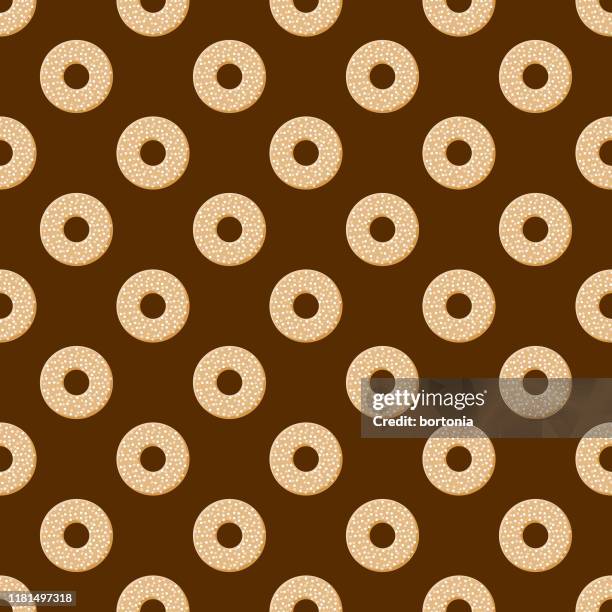 powdered donut pattern - powdered donuts stock illustrations