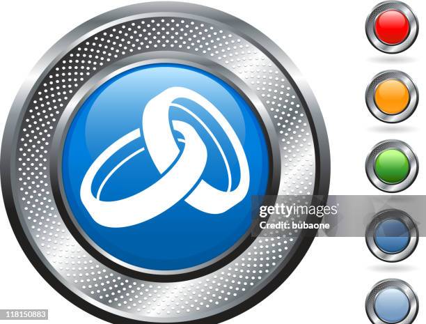 wedding bands royalty free vector art on metallic button - wedding ring white background stock illustrations