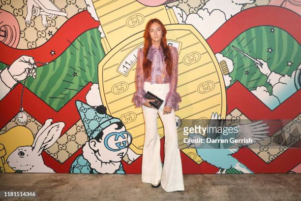 Harris Reed attends the Global Launch of the Gucci Grip Watch at Hawley Wharf on October 16, 2019 in London, United Kingdom.