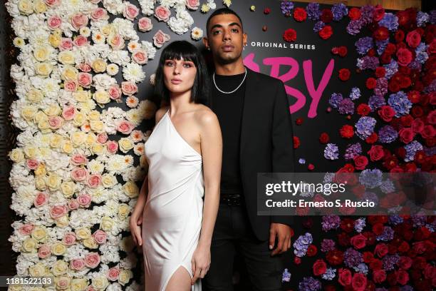 Alice Pagani and Dark Pyrex attend the Netflix's Baby Season 2 Party at Zuma on October 16, 2019 in Rome, Italy.