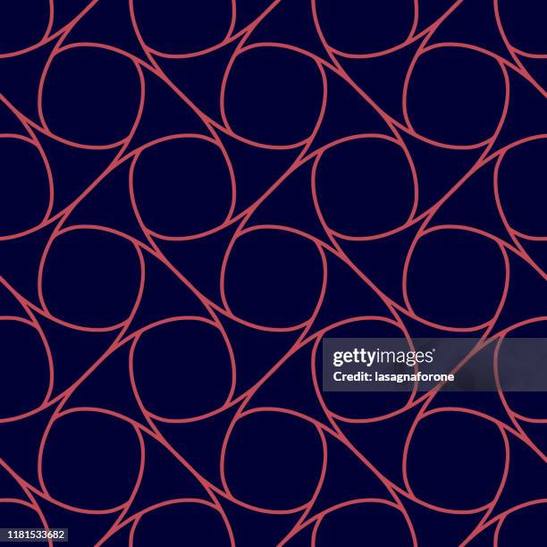 seamless geometric vector pattern - interlocking circles graphic stock illustrations
