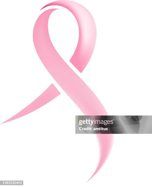 stylish pink ribbon - cancer ribbon stock illustrations