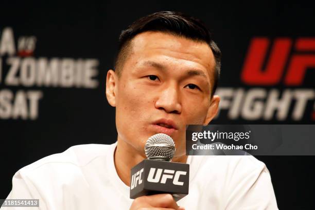 Chan Sung Jung also known as the korean Zombie attends the press conference of the mixed martial arts event produced by the Ultimate Fighting...
