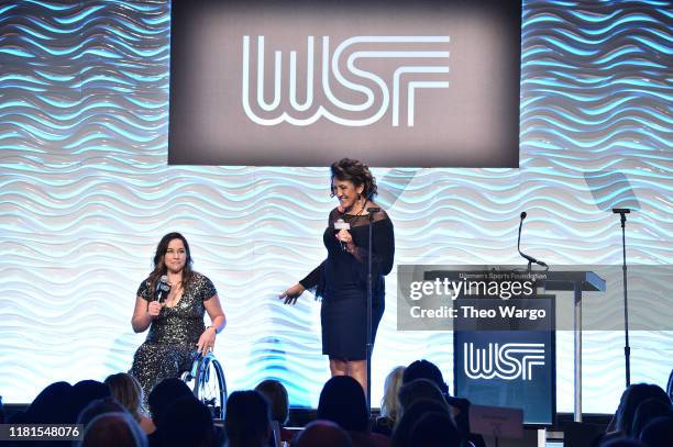 President-elect Alana Nichols and President Elana Meyers Taylor speak during The Women in Sports Foundation 40th Annual Salute to Women in Sports...