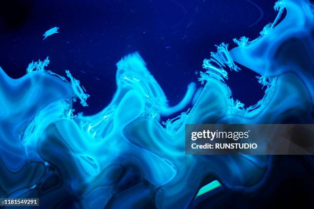 abstract blue glowing wave on black background - television set smoke stock pictures, royalty-free photos & images