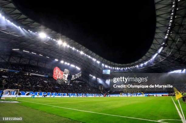 General view during the Ligue 1 match between Olympique de Marseille and Olympique Lyonnais at Stade Velodrome on November 10, 2019 in Marseille,...