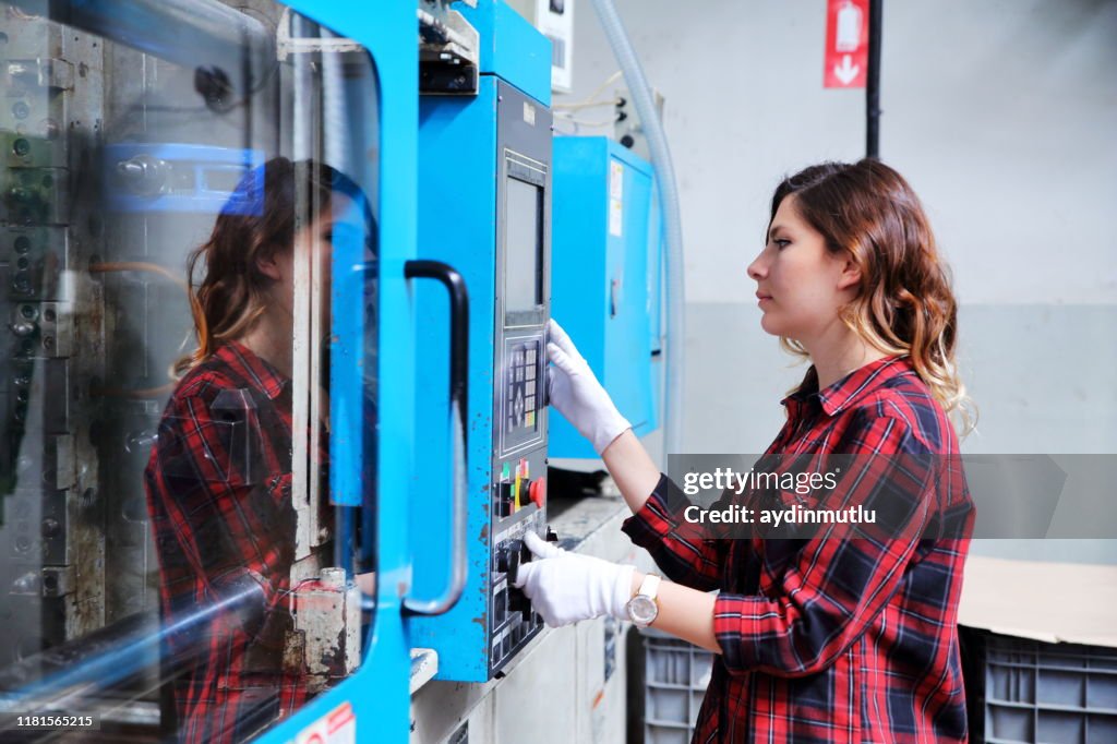 Woman working in a factory