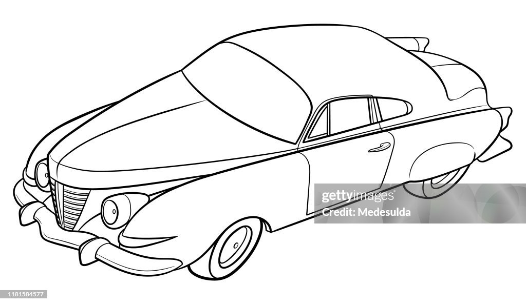 Black and White Classic American Car