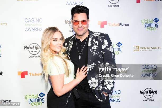 Dancer Lacey Schwimmer and musician and Casino Musical Artist of the Year nominee Frankie Moreno attend the Global Gaming Expo's seventh annual...