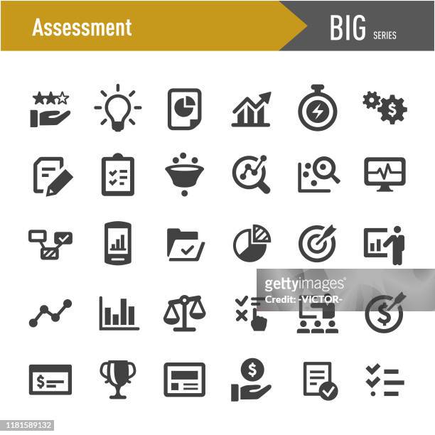 assessment icons - big series - financiën stock illustrations