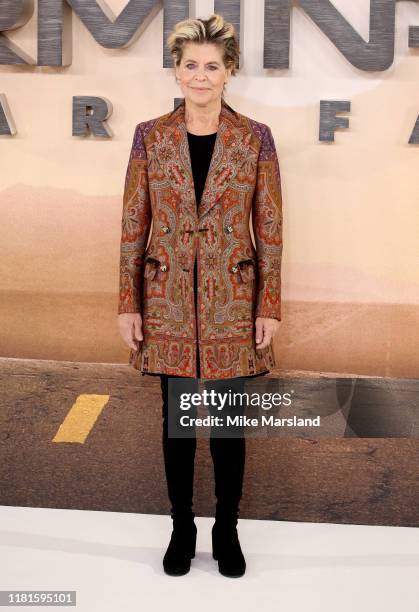 Linda Hamilton attends the "Terminator: Dark Fate" photocall on October 17, 2019 in London, England.