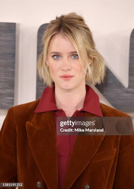 Mackenzie Davis attends the "Terminator: Dark Fate" photocall on October 17, 2019 in London, England.