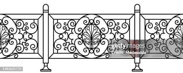 art nouveau - wrought iron stock illustrations