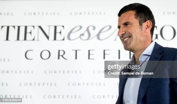 Luis Figo presents new Cortefiel campaign at Los Gallos on October 17, 2019 in Madrid, Spain.