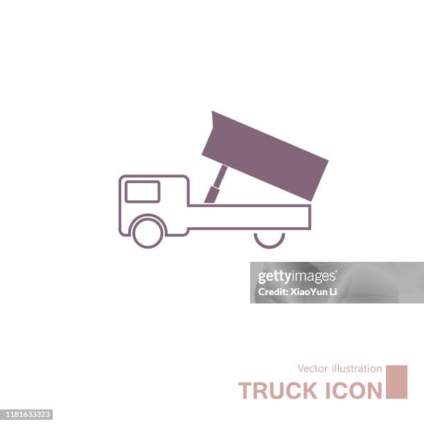 vector drawn truck icon. isolated on white background. - construction truck logo stock illustrations