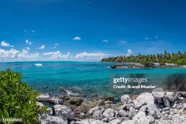 bikini atoll, from bikini island, marshall islands - bikini atoll stock-fotos und bilder