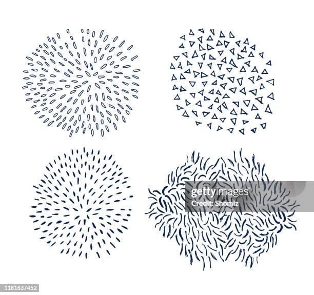 stockillustraties, clipart, cartoons en iconen met naadloze vector doodle texturen set van 4 - abstract doodle