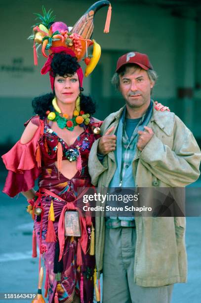 Portrait of American actors Carol Burnett and Alan Arkin as they pose, in costume from their film 'Chu Chu and the Philly Flash' , San Francisco,...